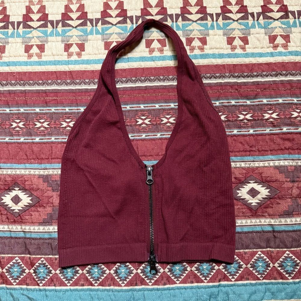 Urban Outfitters Maroon Ribbed crop tank size XS